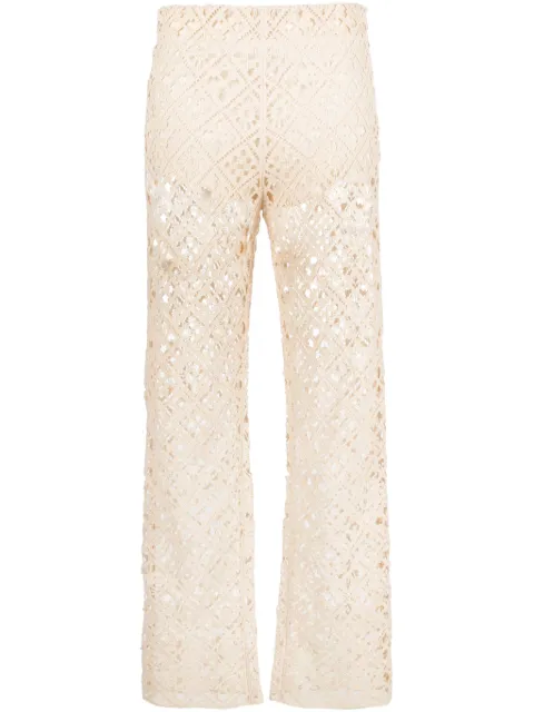 Off-White cotton-blend lace trousers Neutrals OWCA189G23KNI0010400