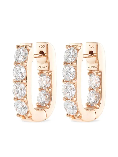 ALINKA 18kt rose gold LINKA Grande diamond hoop earrings Pink E8718RWD