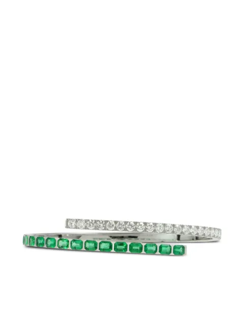 ALINKA 18kt white gold Eclipse emerald and diamond bracelet Silver B3618WWDEM16CM