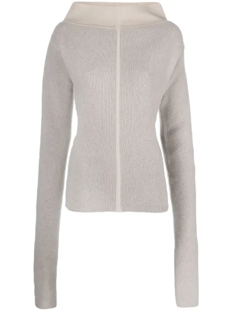 Rick Owens high-neck extra long-sleeves jumper Grey RO02C1668CHWSR