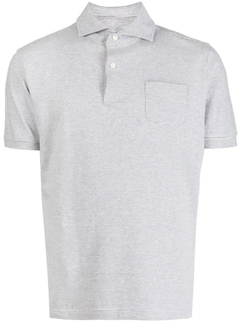 Private Stock The Leopold striped polo shirt Grey PS02ACK23B