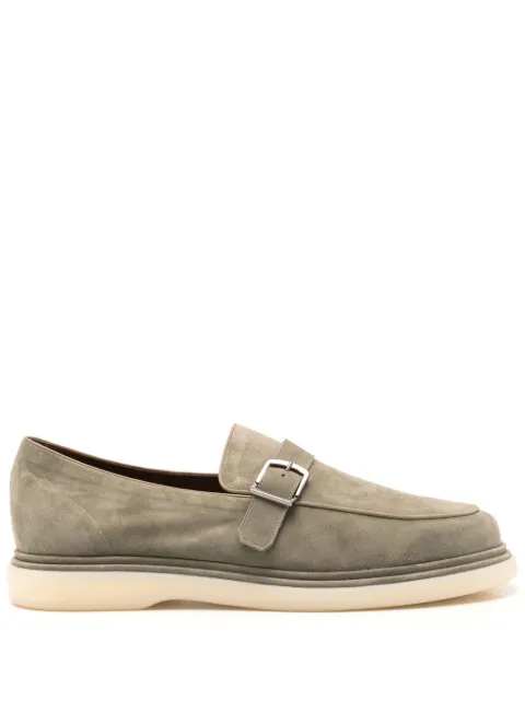 Fratelli Rossetti buckled suede loafers Green 14662