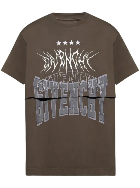 Givenchy layered cotton T-shirt Brown BM71H93YE9