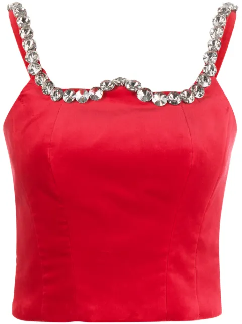 Vivetta crystal-embellished cropped tank top Red VS2TP0003