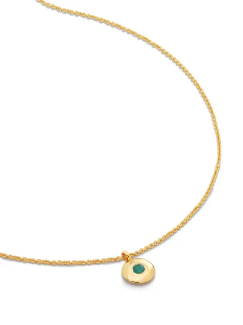 Monica Vinader 18kt recycled gold vermeil Birthstone emerald pendant necklace Gold GPNKBSNLEME