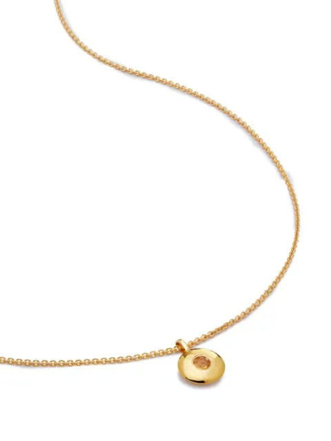 Monica Vinader 18kt recycled gold vermeil Birthstone citrine pendant necklace Gold GPNKBSNLCIT