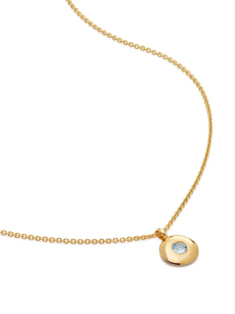 Monica Vinader 18kt recycled gold vermeil Birthstone aquamarine pendant necklace Gold GPNKBSNLCAM