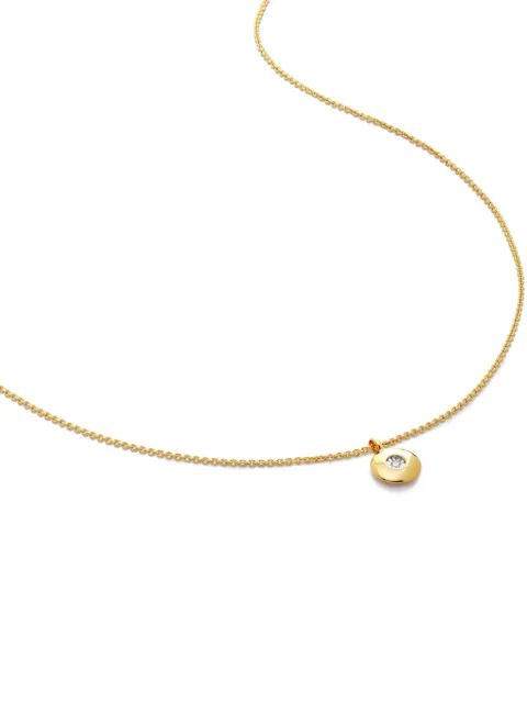 Monica Vinader 18kt recycled gold vermeil Birthstone diamond pendant necklace Gold GPNKBSNLDIA