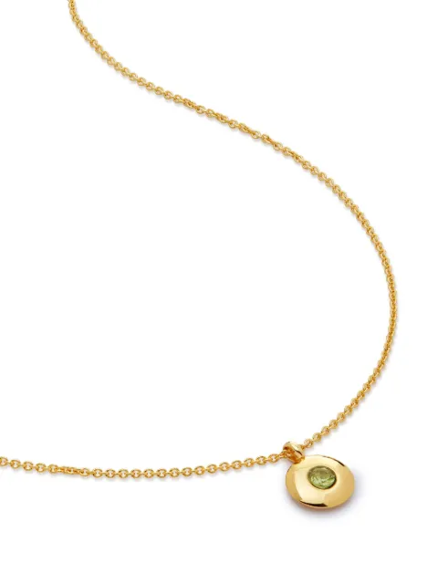 Monica Vinader 18kt recycled gold vermeil Birthstone peridot pendant necklace Gold GPNKBSNLPDT