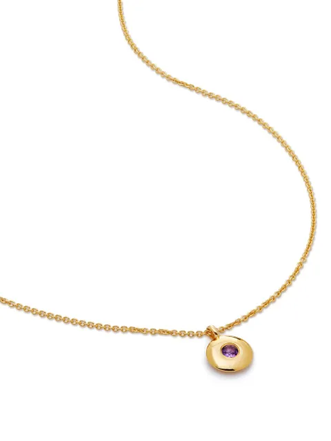 Monica Vinader 18kt recycled gold vermeil Birthstone amethyst pendant necklace Gold GPNKBSNLAME