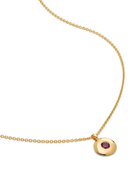 Monica Vinader crystal-embellishment round-pendant necklaces Gold GPNKBSNLRGT