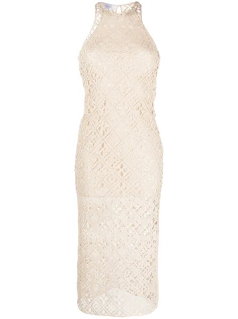 Off-White Arrows crochet midi dress Neutrals OWDB366G23KNI0010400