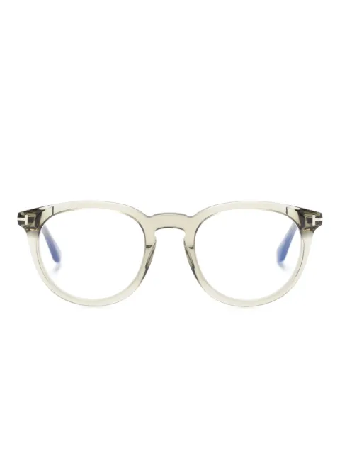 TOM FORD Eyewear logo-plaque transparent glasses Grey TF5905B