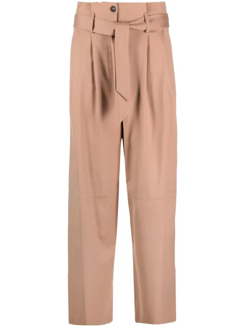 PINKO belted flannel trousers Neutrals 102203A1B3N33