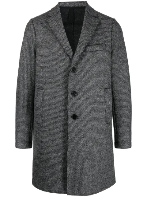 Harris Wharf London herringbone single-breasted coat Grey C9101MHC