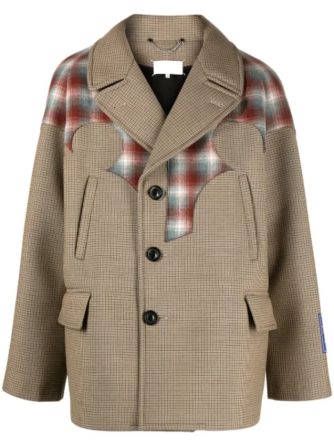 Maison Margiela x Pendleton Décortiqué plaid-check oversize peacoat Neutrals S67AM0059S78246