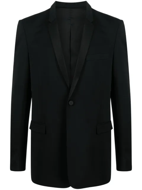 MODES GARMENTS satin-trim single-breasted blazer Black MGMBLAZER1
