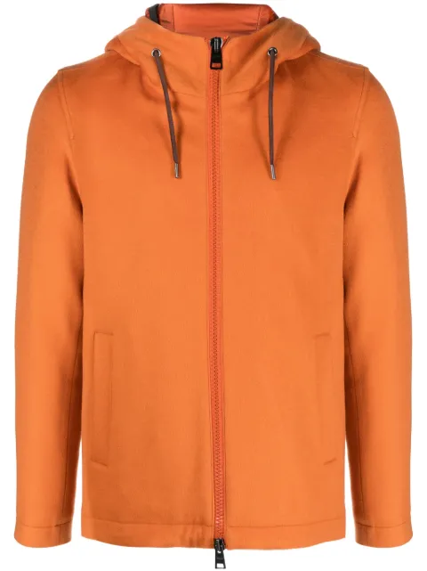 Herno lightweight cashmere hooded bomber jacket Orange GI000366U38020