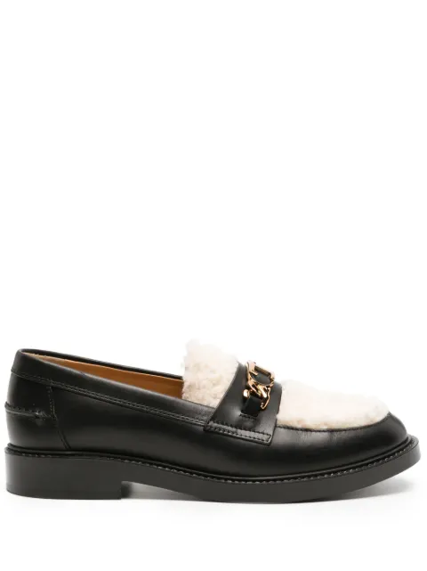 Tod's logo-chain shearling-panel loafers Black XXW59C0HN3099A