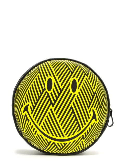 Seletti smile-face print circular-design wallet Yellow 09366