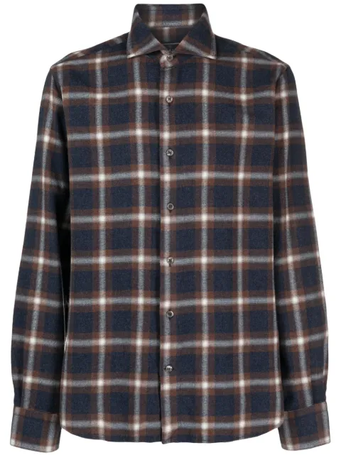 Orian plaid flannel shirt Blue WH0202C140