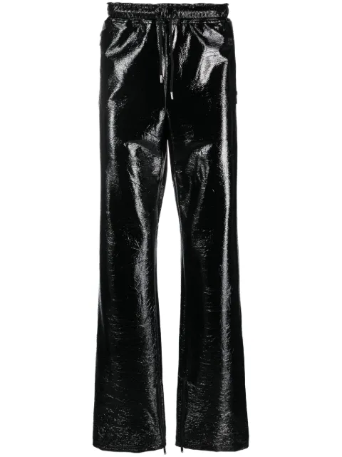 Courrèges high-shine finish straight-leg trousers Black 323CPA157VY0016