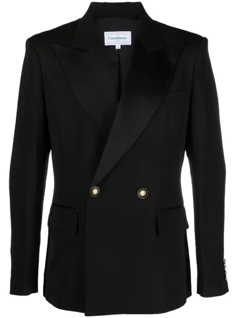 Casablanca peak-lapels double-breasted blazer Black MF23JK236