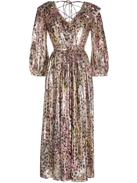 Hayley Menzies abstract-pattern print V-neck dress Multicolour AW2300895WVDRMLT
