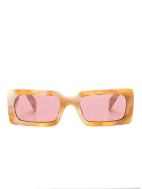 Prada Eyewear logo-print rectangle-frame sunglasses Yellow PRA07S