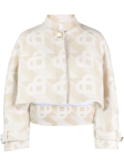 Casablanca logo-monogram cropped jacket White WF23JK226