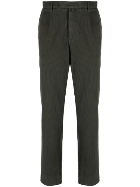 Briglia 1949 logo-patch corduroy tapered trousers Green BG21423035