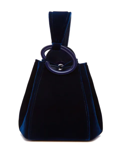 Oscar de la Renta O Handle velvet tote bag Blue 24RH308VELNAV