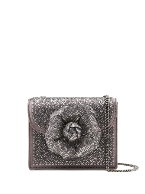 Oscar de la Renta Tro crystal-embellished mini bag Grey 24RH2052CRTSGU