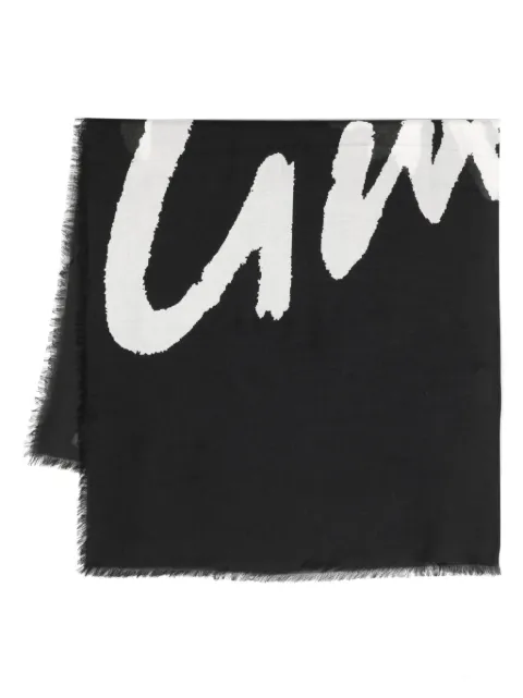 Givenchy logo-intarsia frayed scarf Black BP008JP0K7