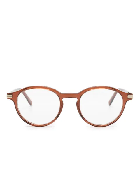 Zegna transparent round-frame glasses Brown EZ5269