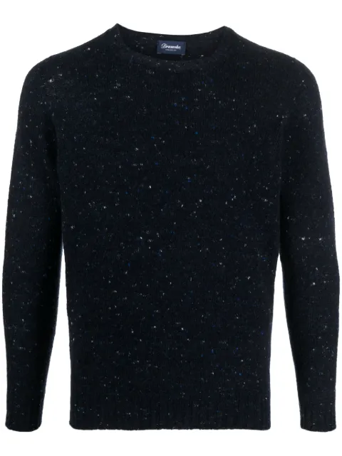 Drumohr crew-neck speckle-knit jumper Blue D5SH103N