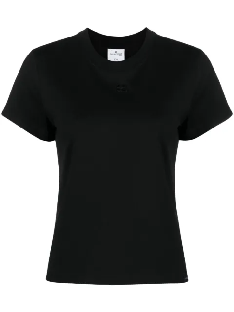 Courrèges logo-embroidered cotton T-shirt Black 423JTS006JS0107