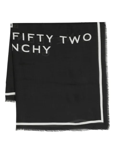 Givenchy logo-print frayed scarf Black BP008EP0K7