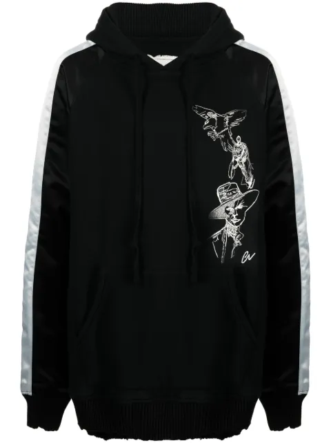 Greg Lauren Souvenir embroidered hoodie Black SOUVENIRHOODIE