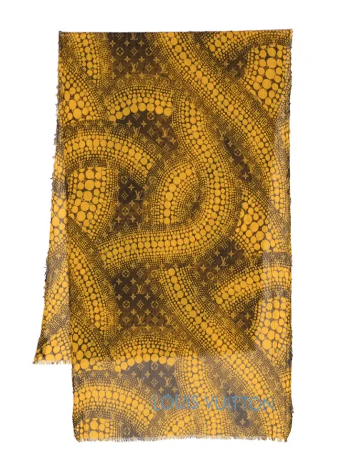 Louis Vuitton Pre-Owned x Yayoi Kusama polka dot frayed scarf Orange CSRPLVJUSSCA7529