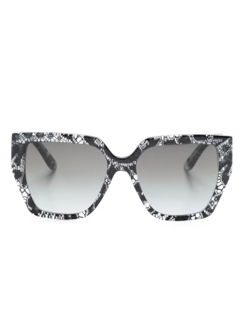 Dolce & Gabbana Eyewear lace-detail square-frame sunglasses Black DG4438