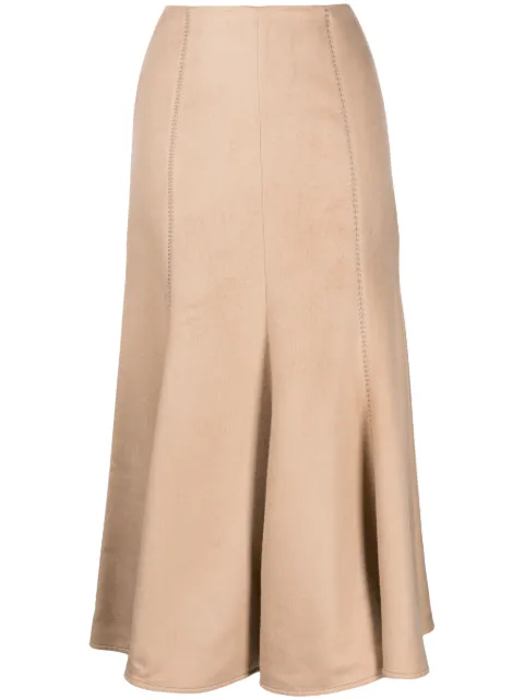 Gabriela Hearst Amy suede flared skirt Neutrals 1233140S087