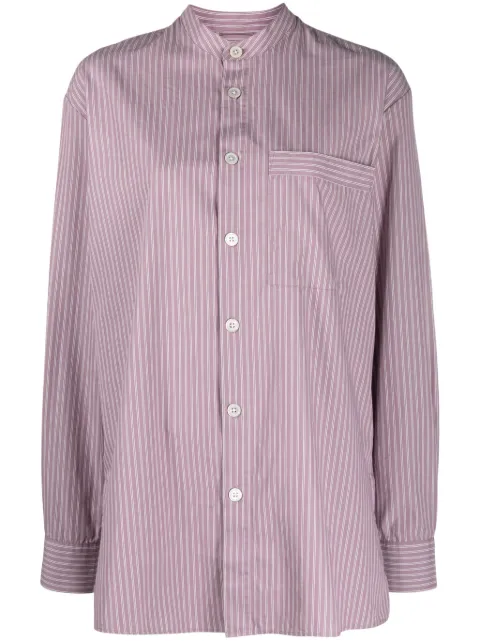 TEKLA striped organic cotton shirt Purple SWTMAS