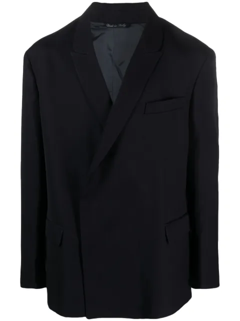 Costumein notch-lapels single-breasted blazer Blue V39MALENEDALLAS