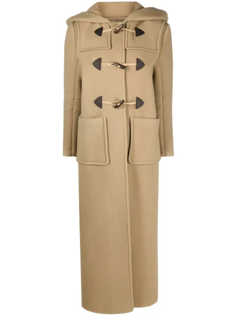 Prada slouch-hood wool coat Neutrals P693QES2321Z83