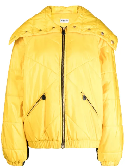 CHANEL Pre-Owned 1980-1990s silk quilted jacket Yellow 19098