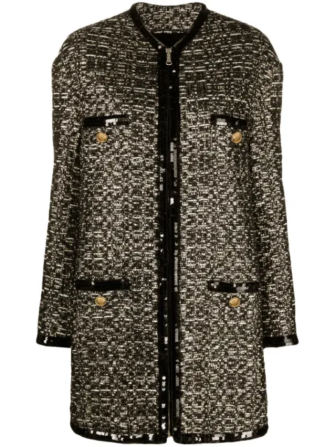Giambattista Valli metallic-thread tweed midi coat Black 23FWSVCA800978BOU