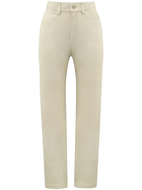 DANCASSAB Amira straight-leg suede trousers Neutrals DCSS24MAMIBICAN