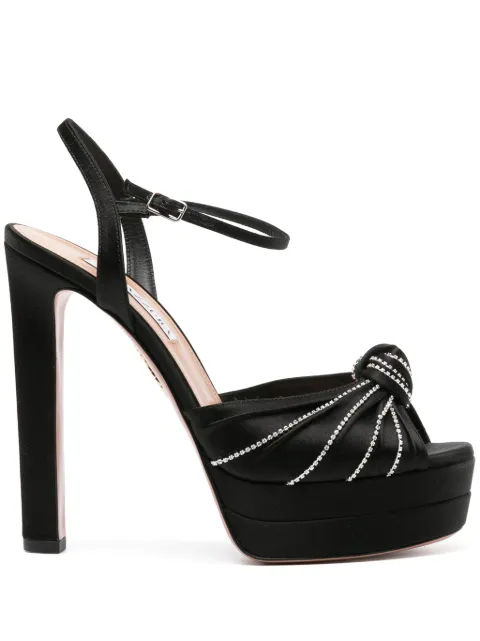 Aquazzura Atelier 140mm crystal-embellished sandals Black ATRHIGB0SAT000