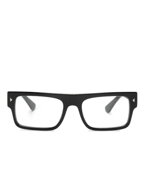 Prada Eyewear logo-print square-frame glasses Black PRA01V